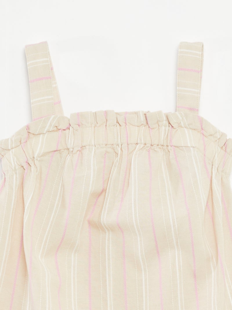 Top às riscas com alças 'Name it' BEGE - Kiabi