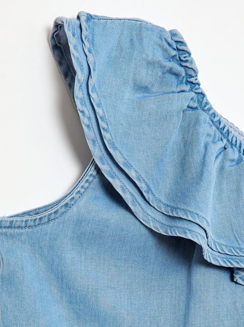 Top assimétrico com alças e gola com folhos - Kiabi