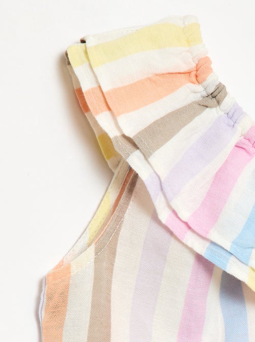 Top assimétrico de alças com folhos - Kiabi