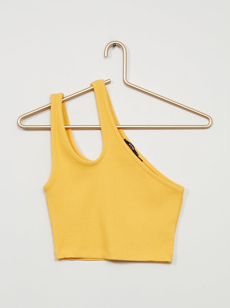Top assimétrico nervurado AMARELO - Kiabi