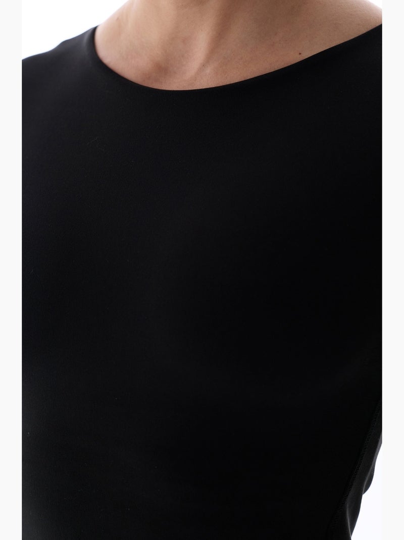 Top ativo com costuras flatlock penti Preto - Kiabi