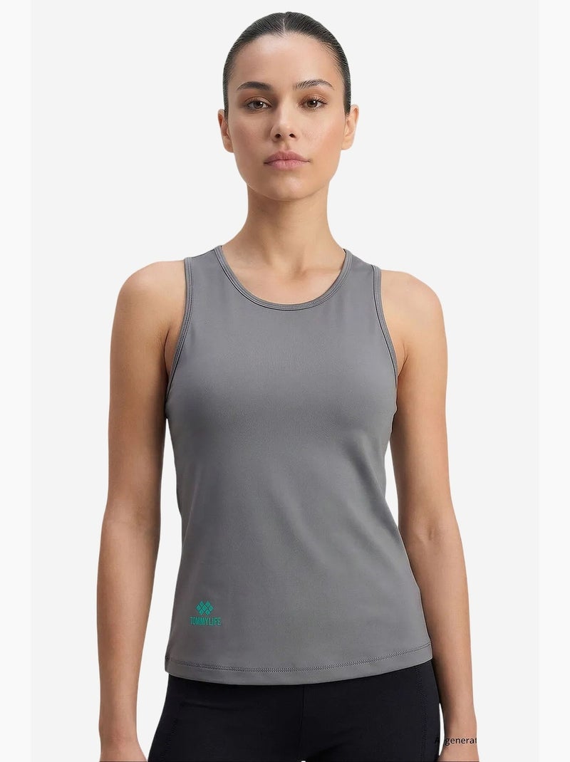 Top ativo feminino tommy Cinza-preto - Kiabi
