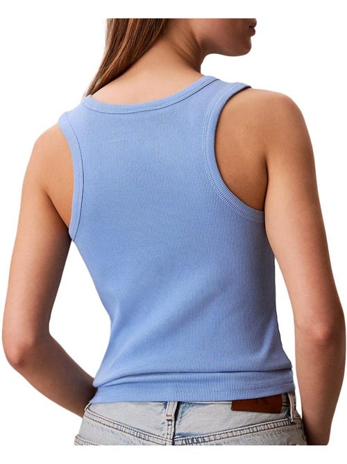 Top Azul Calvin Klein Jeans para Mulher com Etiqueta Tecida - Kiabi Top Azul Calvin Klein Jeans para Mulher com Etiqueta Tecida - Kiabi