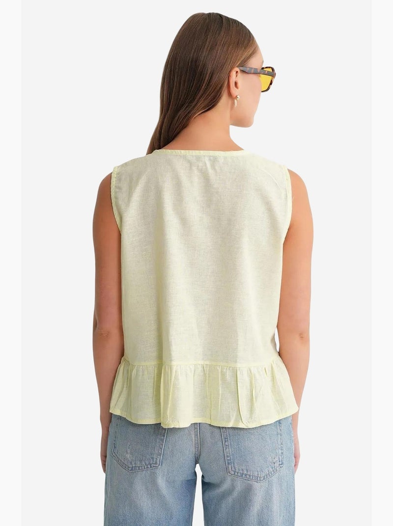 Top babados laço frontal mixray Amarelo-limão - Kiabi