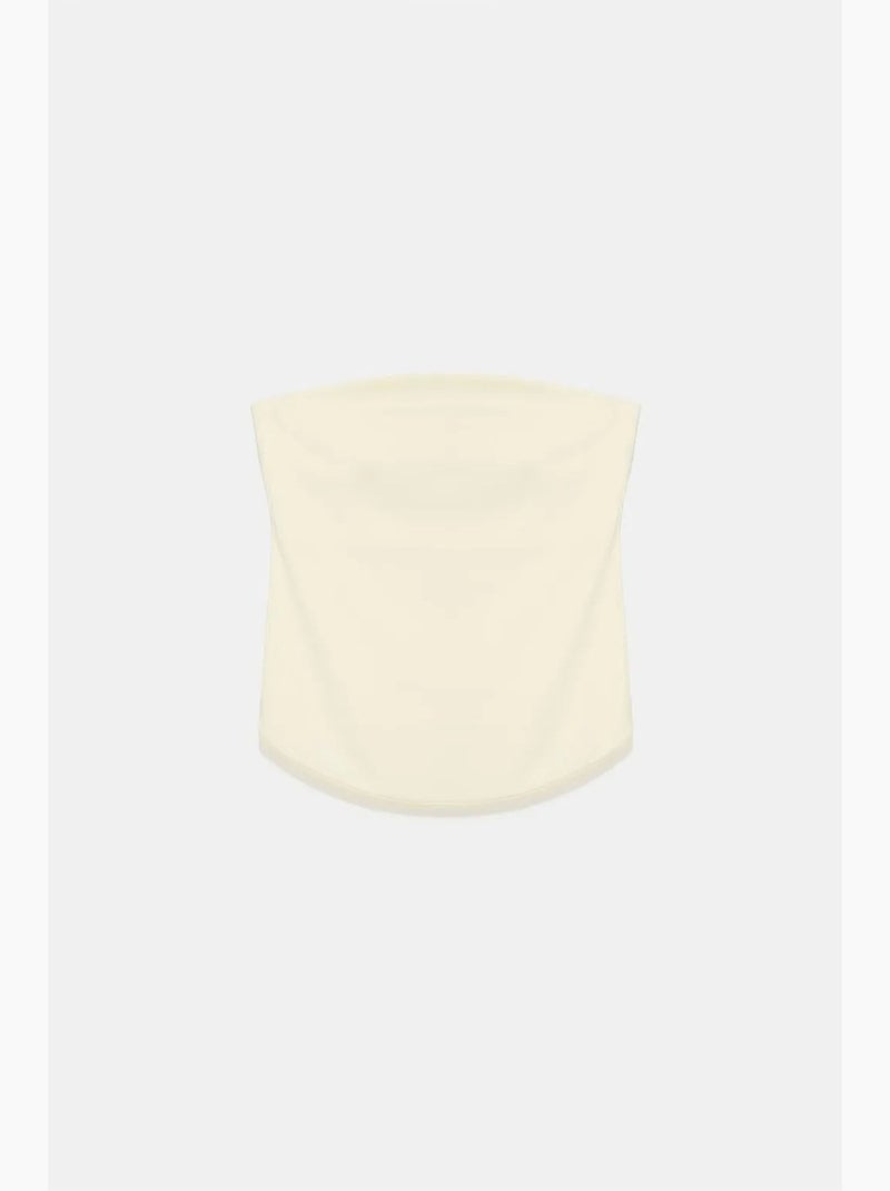 Top bandeau crop sem alças de mulher dilvin Amarelo-limão - Kiabi