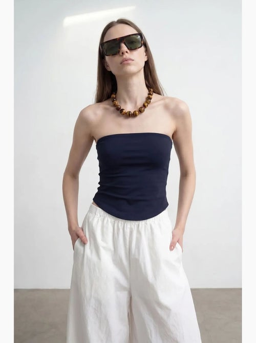 Top bandeau crop sem alças de mulher dilvin - Kiabi Top bandeau crop sem alças de mulher dilvin - Kiabi
