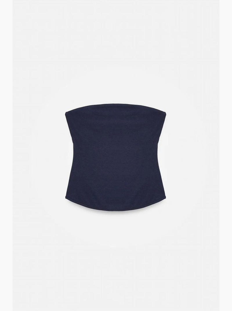 Top bandeau crop sem alças de mulher dilvin Azul-marinho - Kiabi