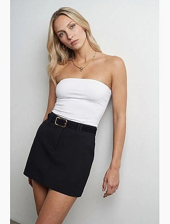 Top bandeau crop sem alças de mulher dilvin