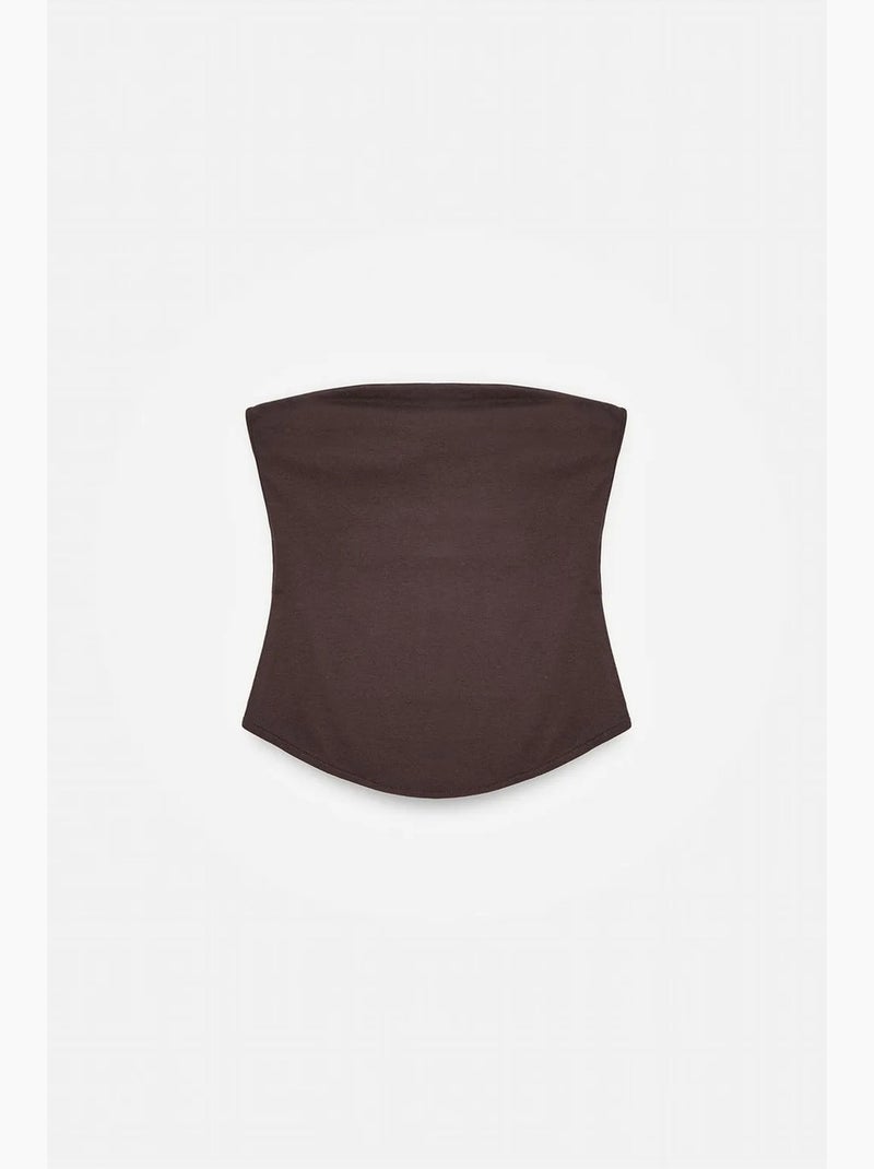 Top bandeau crop sem alças de mulher dilvin Castanho-escuro - Kiabi