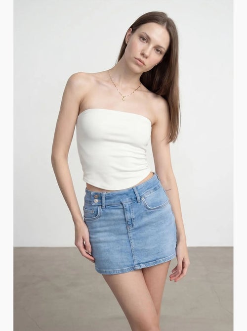Top bandeau crop sem alças de mulher dilvin - Kiabi Top bandeau crop sem alças de mulher dilvin - Kiabi