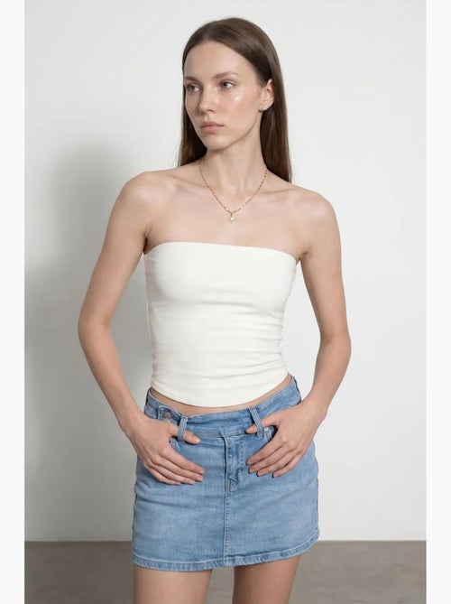 Top bandeau crop sem alças de mulher dilvin - Kiabi Top bandeau crop sem alças de mulher dilvin - Kiabi