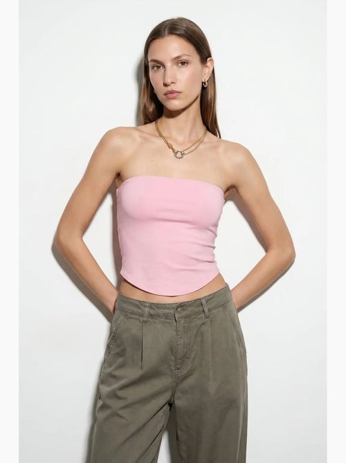 Top bandeau crop sem alças de mulher dilvin - Kiabi Top bandeau crop sem alças de mulher dilvin - Kiabi