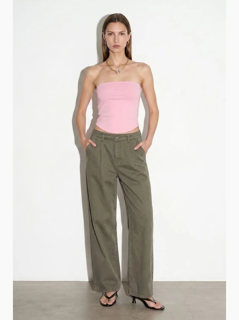 Top bandeau crop sem alças de mulher dilvin Rosa-pálido - Kiabi