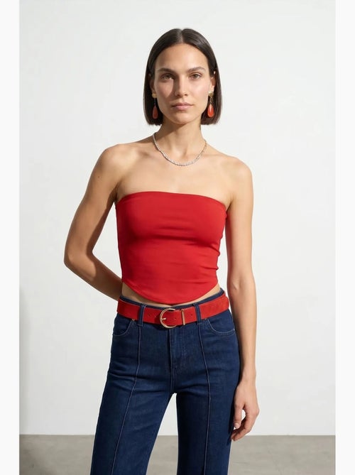 Top bandeau crop sem alças de mulher dilvin - Kiabi Top bandeau crop sem alças de mulher dilvin - Kiabi