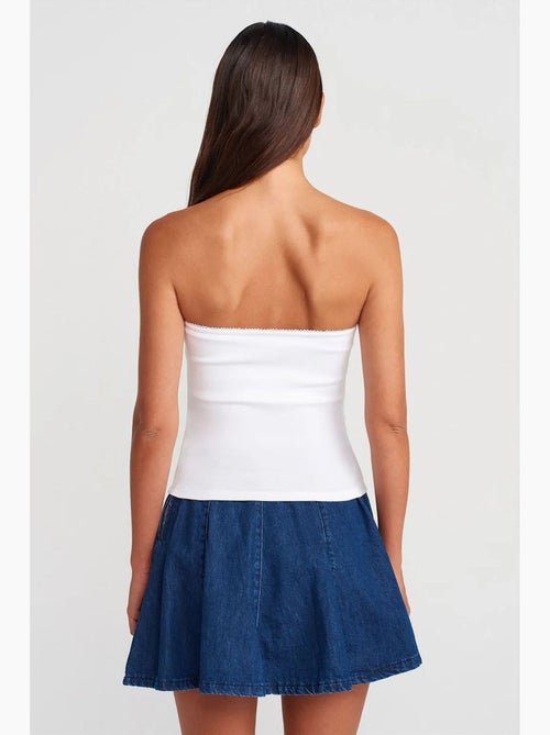 Top bandeau curto sem alças com detalhe de laço dilvin - Kiabi