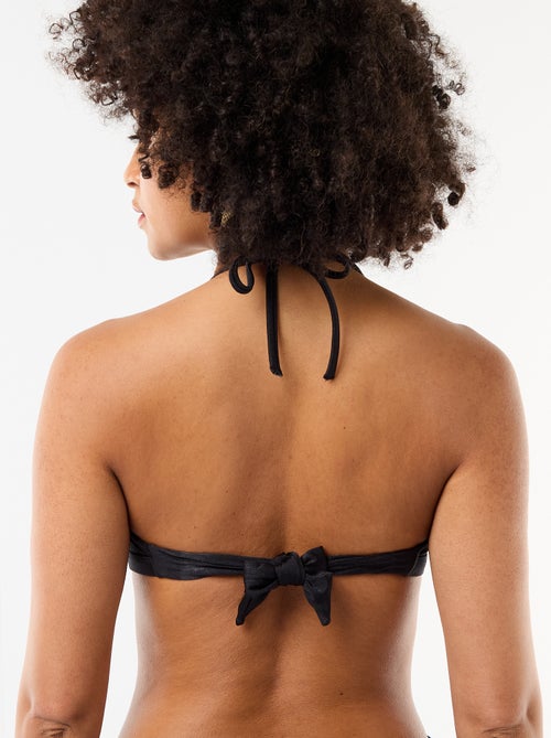 Top bandeau de biquíni com detalhe de flor em relevo - Kiabi