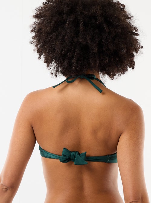 Top bandeau de biquíni com detalhe de flor em relevo - Kiabi