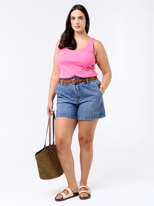 Top básico canelado - Kiabi