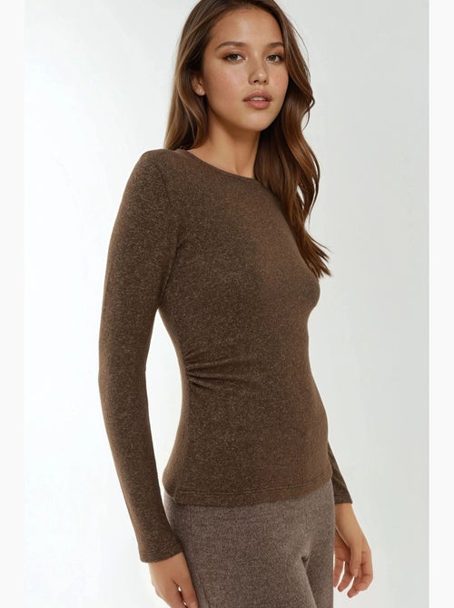 Top básico em mistura de viscose hiccup - Kiabi Top básico em mistura de viscose hiccup - Kiabi
