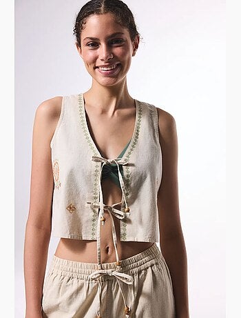 Top boho de linho penti