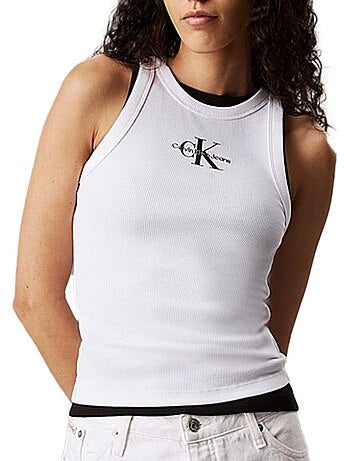 Top Branco Calvin Klein Jeans Monologo para Mulher