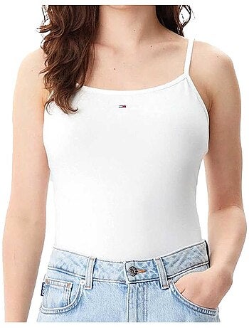Top Branco de Alças Essencial Tommy Jeans para Mulher
