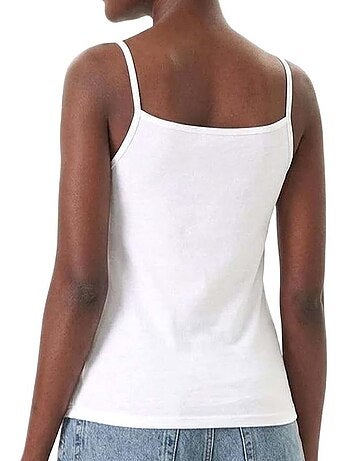 Top Branco de Mulher Calvin Klein Jeans Elástico