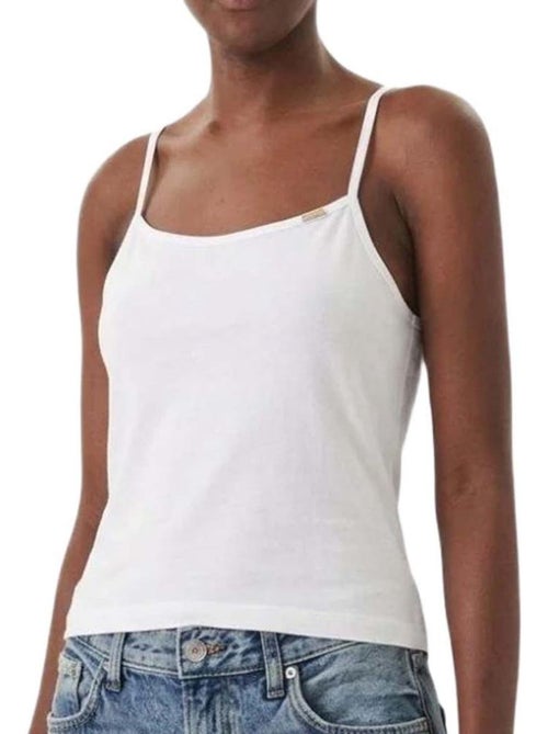 Top Branco de Mulher Calvin Klein Jeans Elástico - Kiabi Top Branco de Mulher Calvin Klein Jeans Elástico - Kiabi