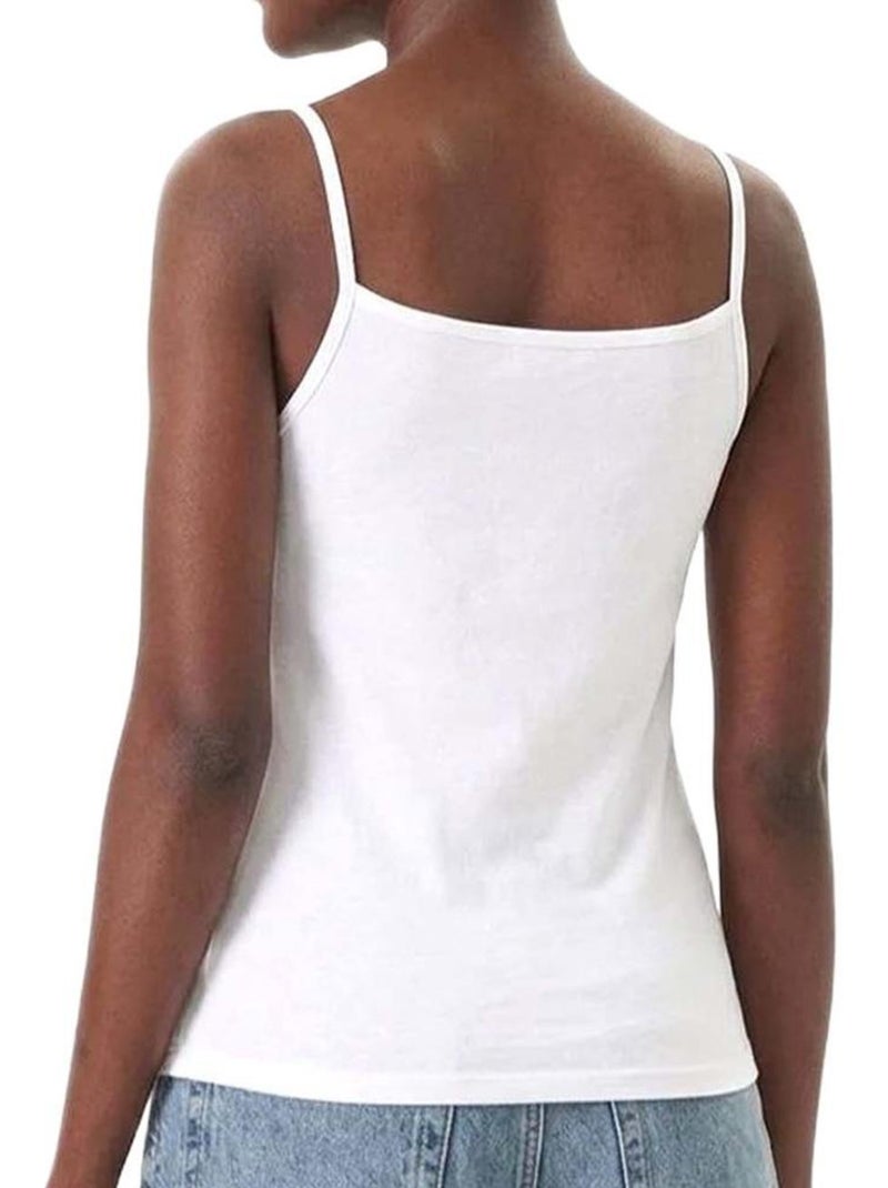 Top Branco de Mulher Calvin Klein Jeans Elástico Branco - Kiabi