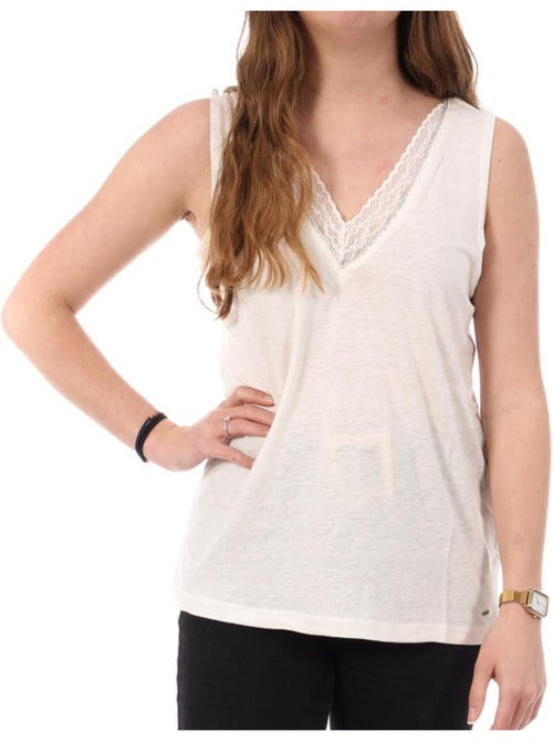 Top Branco de Mulher Kaporal JAMY - Kiabi Top Branco de Mulher Kaporal JAMY - Kiabi