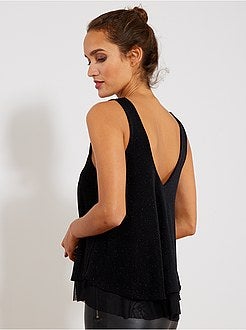 Top brilhante em voile - Kiabi