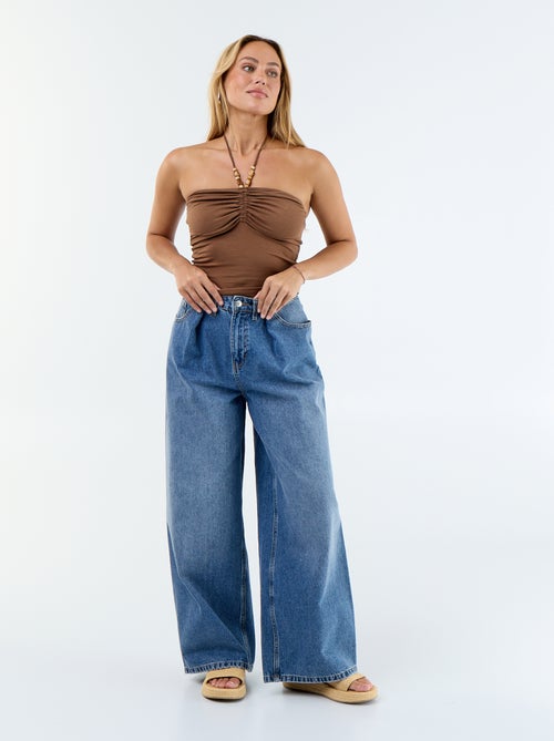 Top bustier com gola halter - Kiabi