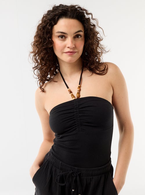 Top bustier com gola halter - Kiabi