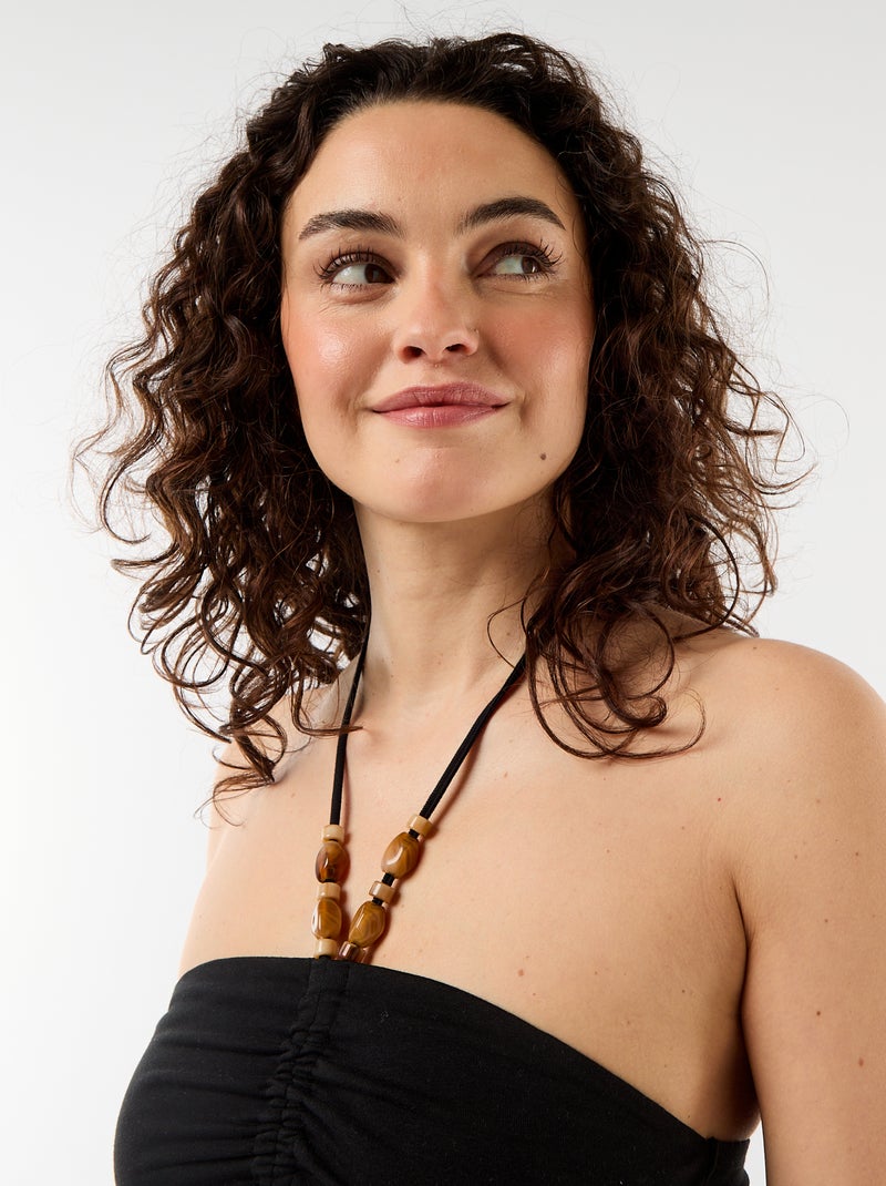Top bustier com gola halter Preto - Kiabi