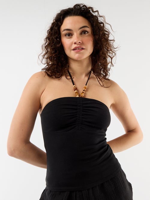 Top bustier com gola halter - Kiabi