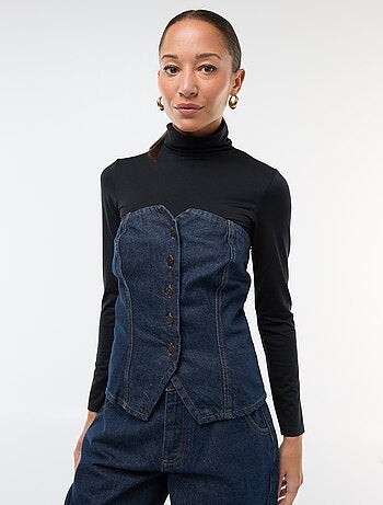 Top bustier em ganga