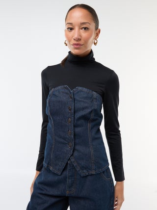 Top bustier em ganga