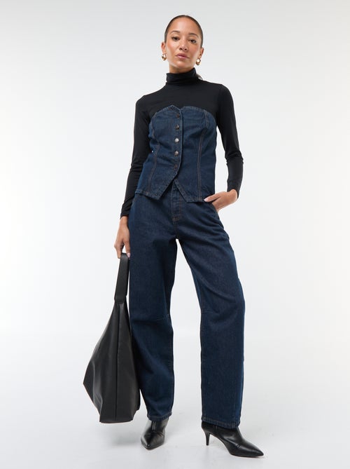 Top bustier em ganga - Kiabi