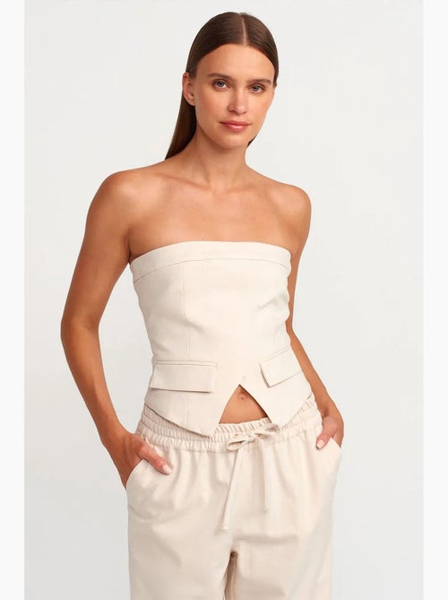 Top bustier justo curto com fecho dilvin - Kiabi Top bustier justo curto com fecho dilvin - Kiabi