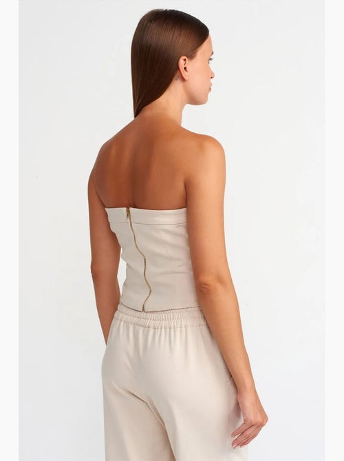 Top bustier justo curto com fecho dilvin - Kiabi Top bustier justo curto com fecho dilvin - Kiabi