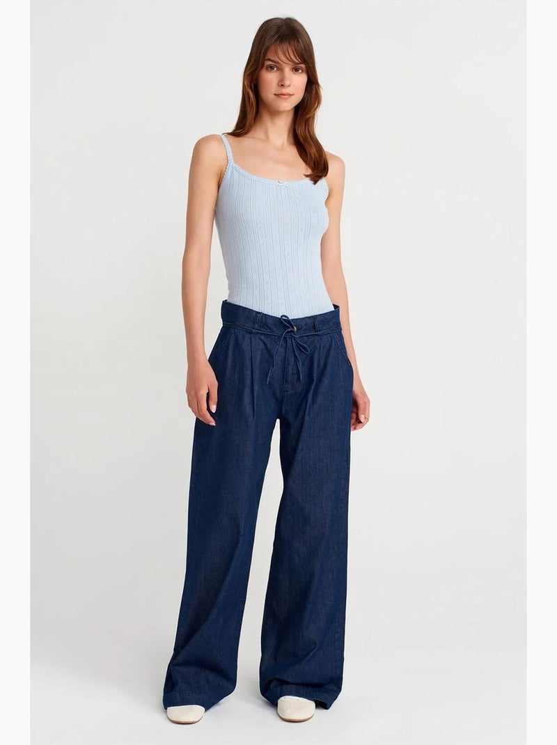 Top cami de algodão canelado slim fit dilvin Azul-céu - Kiabi