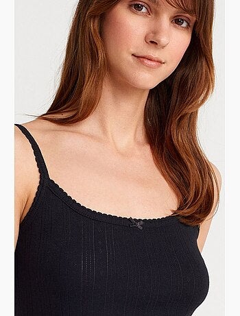 Top cami de algodão canelado slim fit dilvin