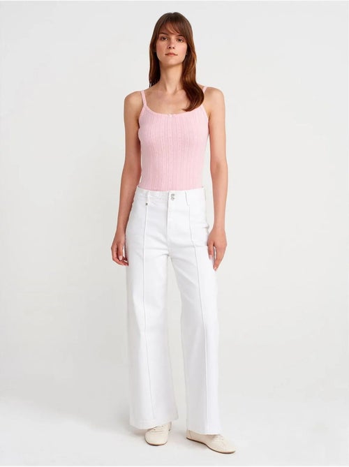 Top cami de algodão canelado slim fit dilvin - Kiabi Top cami de algodão canelado slim fit dilvin - Kiabi