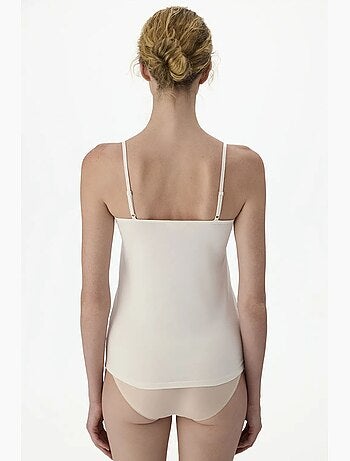 Top cami de algodão com decote quadrado penti