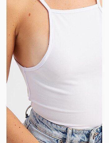 Top cami em algodão com decote halter hiccup