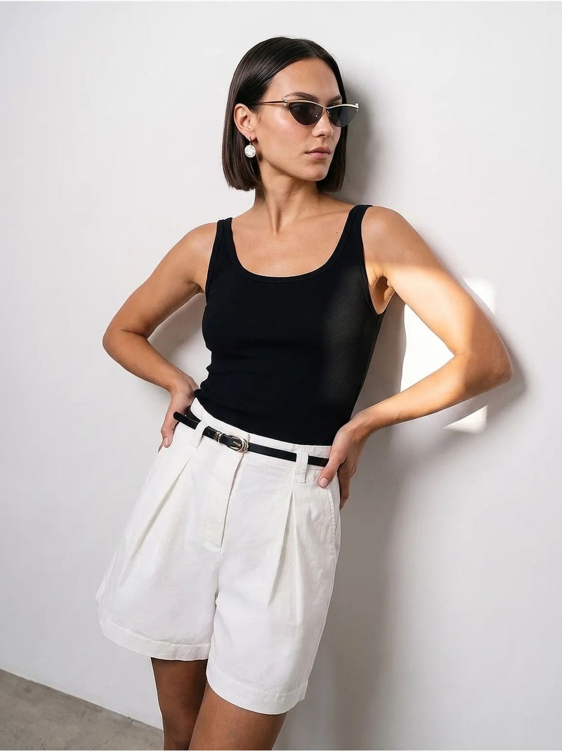 Top camisola canelado ajustado dilvin Preto - Kiabi