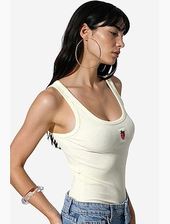 Top camisola canelado justo busem