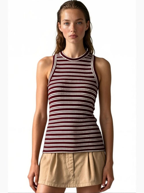 Top camisola de algodão e elastano para mulher busem - Kiabi