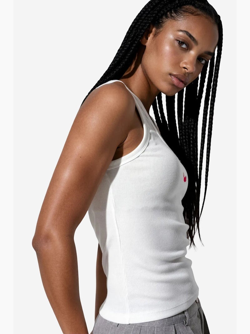 Top camisola de malha bordada busem Branco - Kiabi
