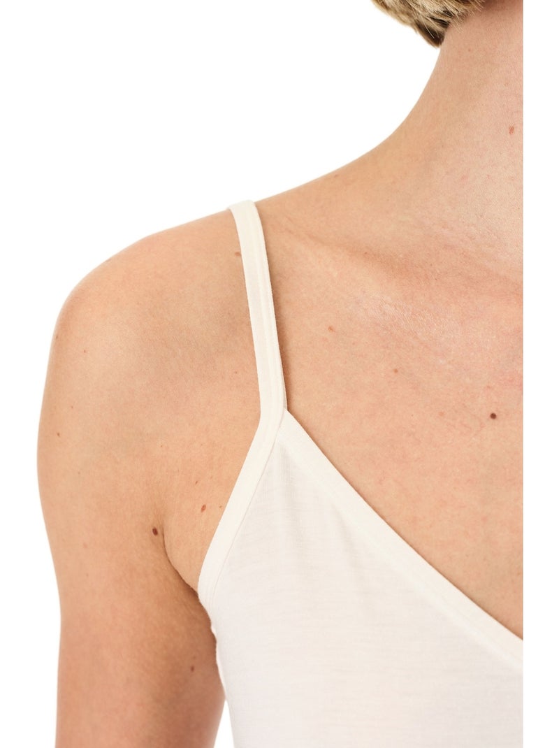 Top camisola de malha lisa com decote em v penti Branco sujo - Kiabi